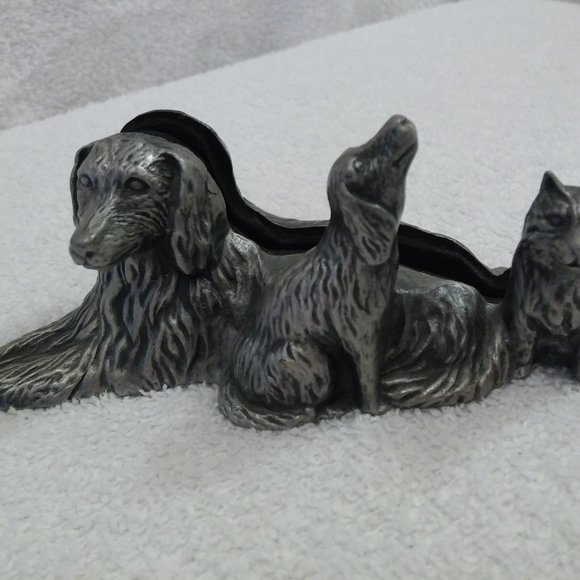 Dogs letter or Business Card metal holder Weighted - Picture 3 of 9